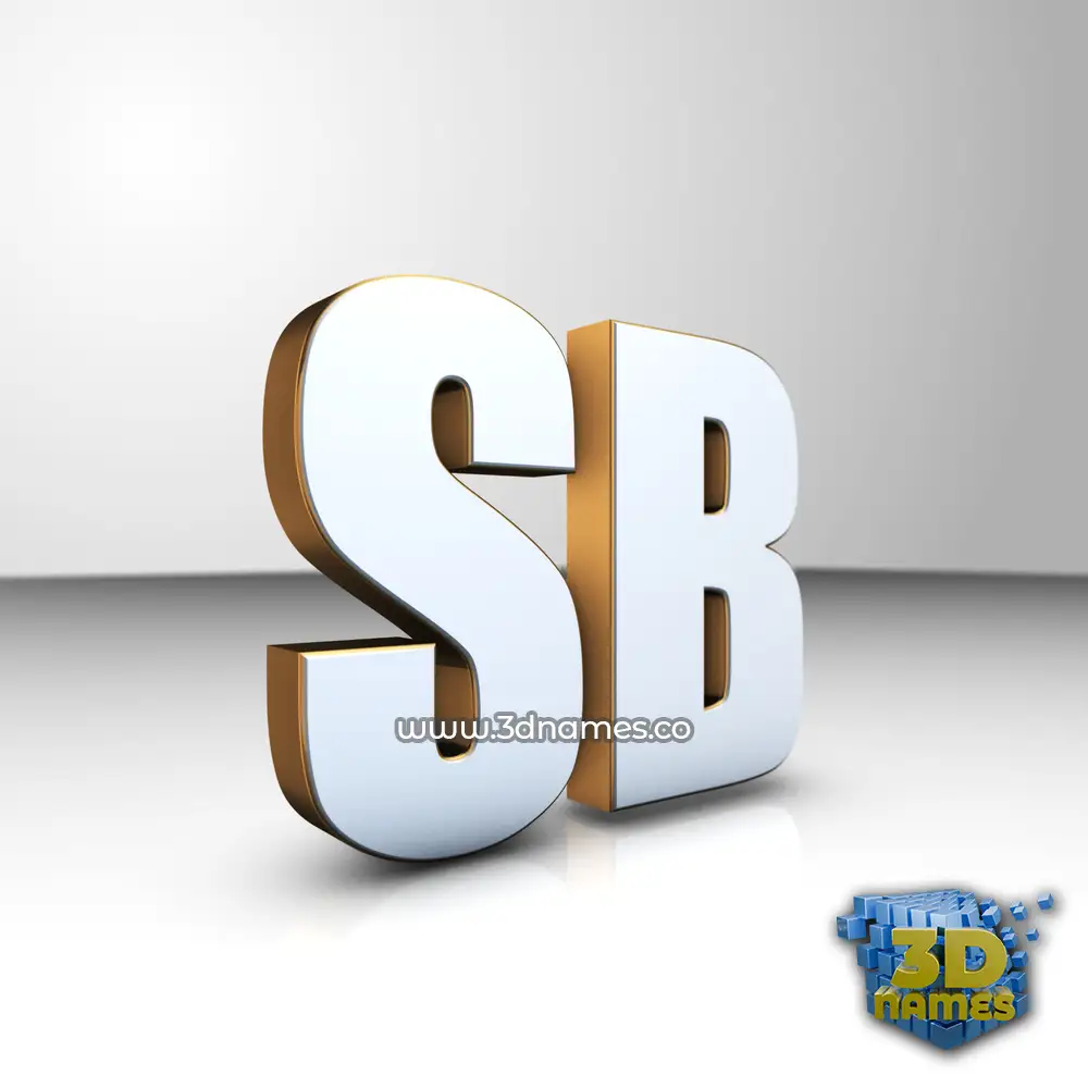 sb in White'n'Gold style - 3D name wallpaper