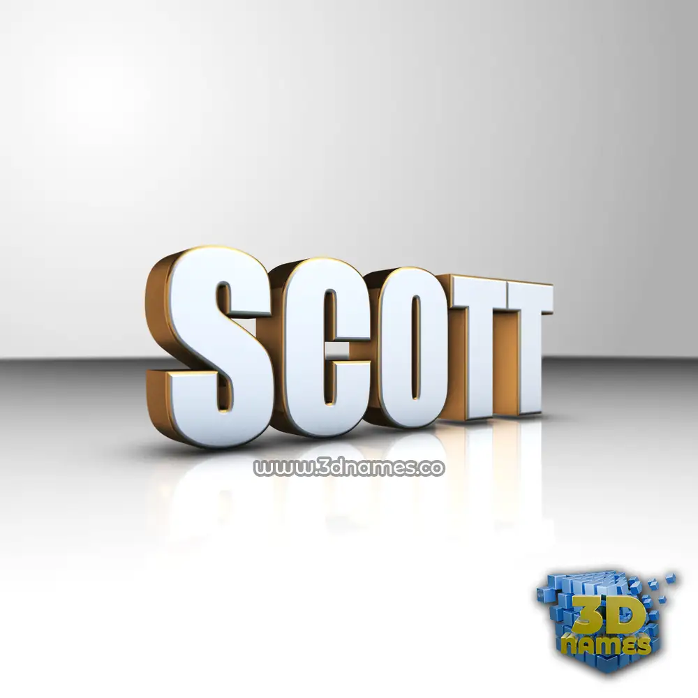scott in White'n'Gold style - 3D name wallpaper