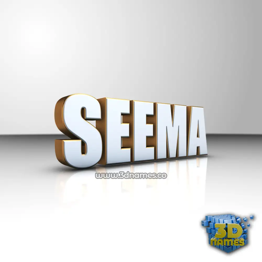 seema in White'n'Gold style - 3D name wallpaper
