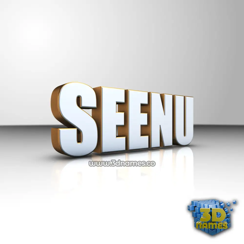 seenu in White'n'Gold style - 3D name wallpaper