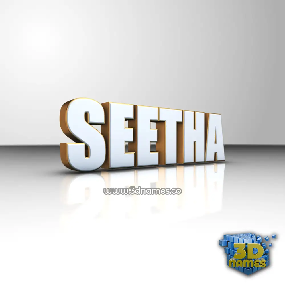 seetha in White'n'Gold style - 3D name wallpaper