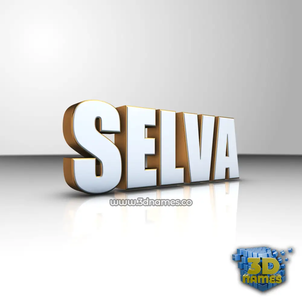 selva in White'n'Gold style - 3D name wallpaper