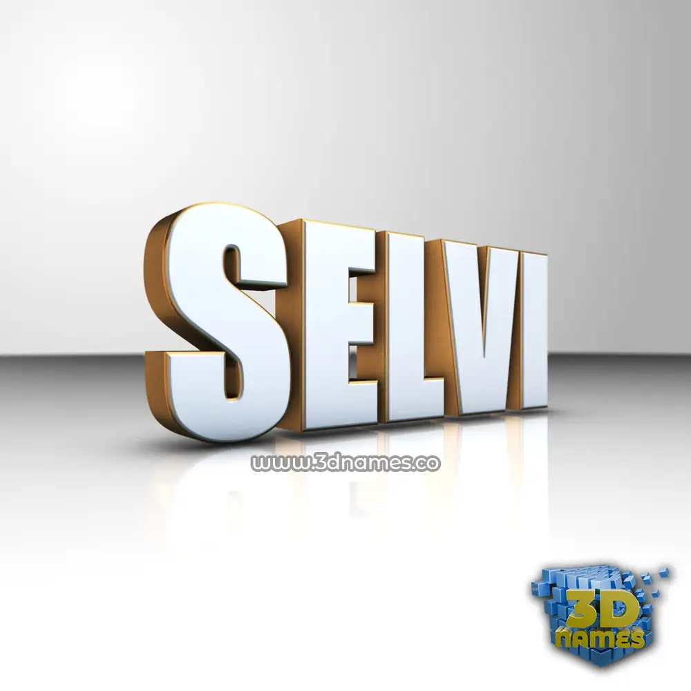 selvi in White'n'Gold style - 3D name wallpaper