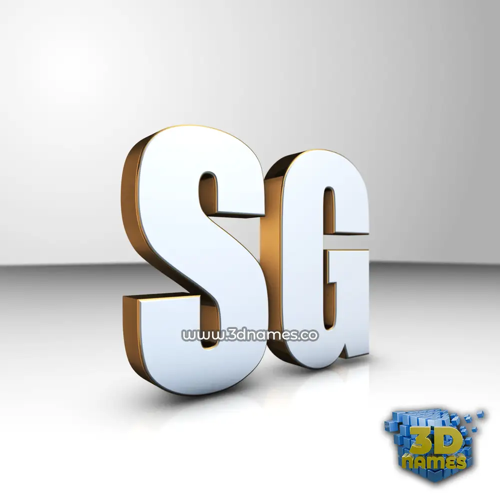 sg in White'n'Gold style - 3D name wallpaper