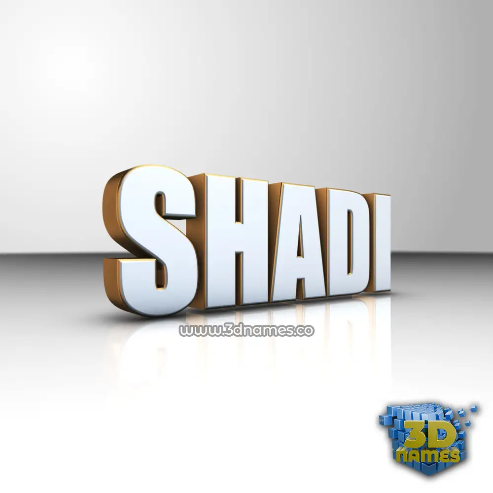 shadi in White'n'Gold style - 3D name wallpaper