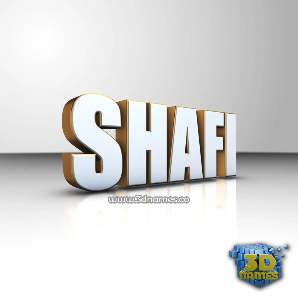 shafi in White'n'Gold style - 3D name wallpaper