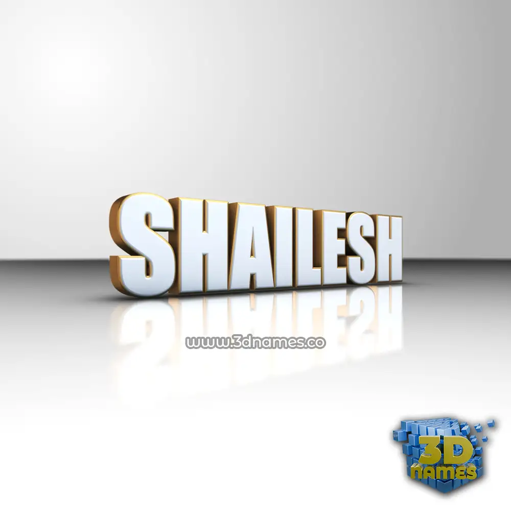 shailesh in White'n'Gold style - 3D name wallpaper