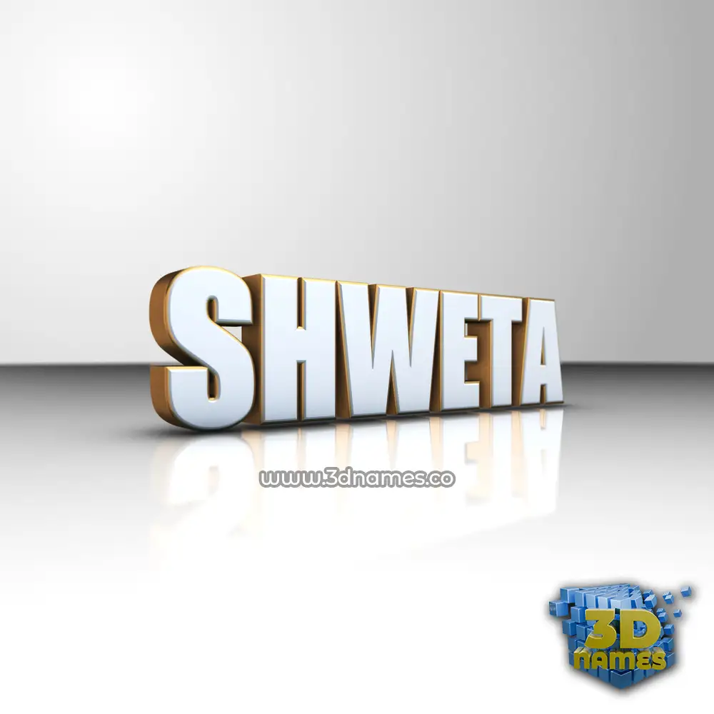 shweta in White'n'Gold style - 3D name wallpaper