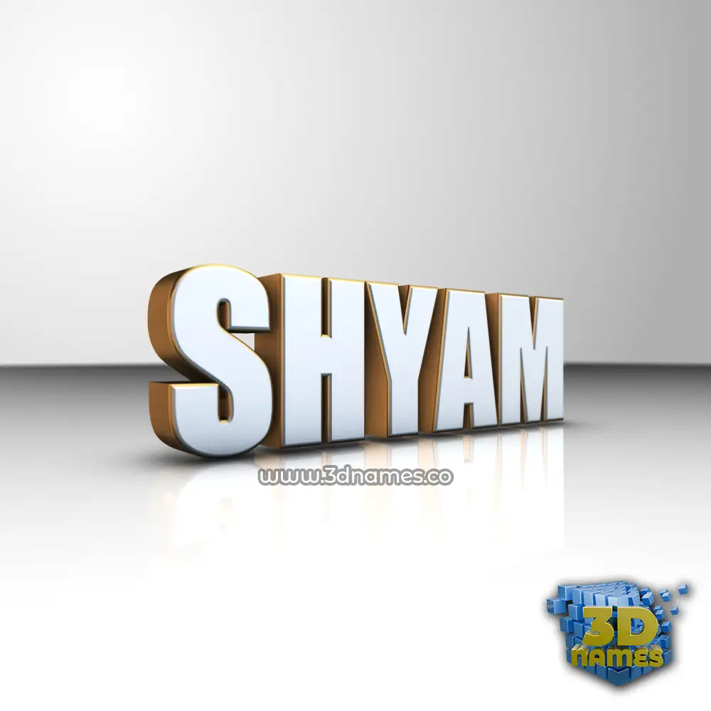 shyam in White'n'Gold style - 3D name wallpaper