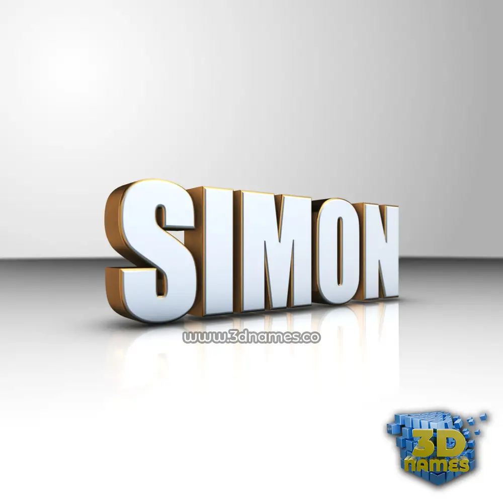 simon in White'n'Gold style - 3D name wallpaper