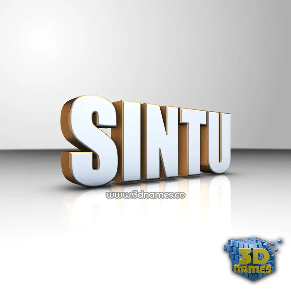 sintu in White'n'Gold style - 3D name wallpaper