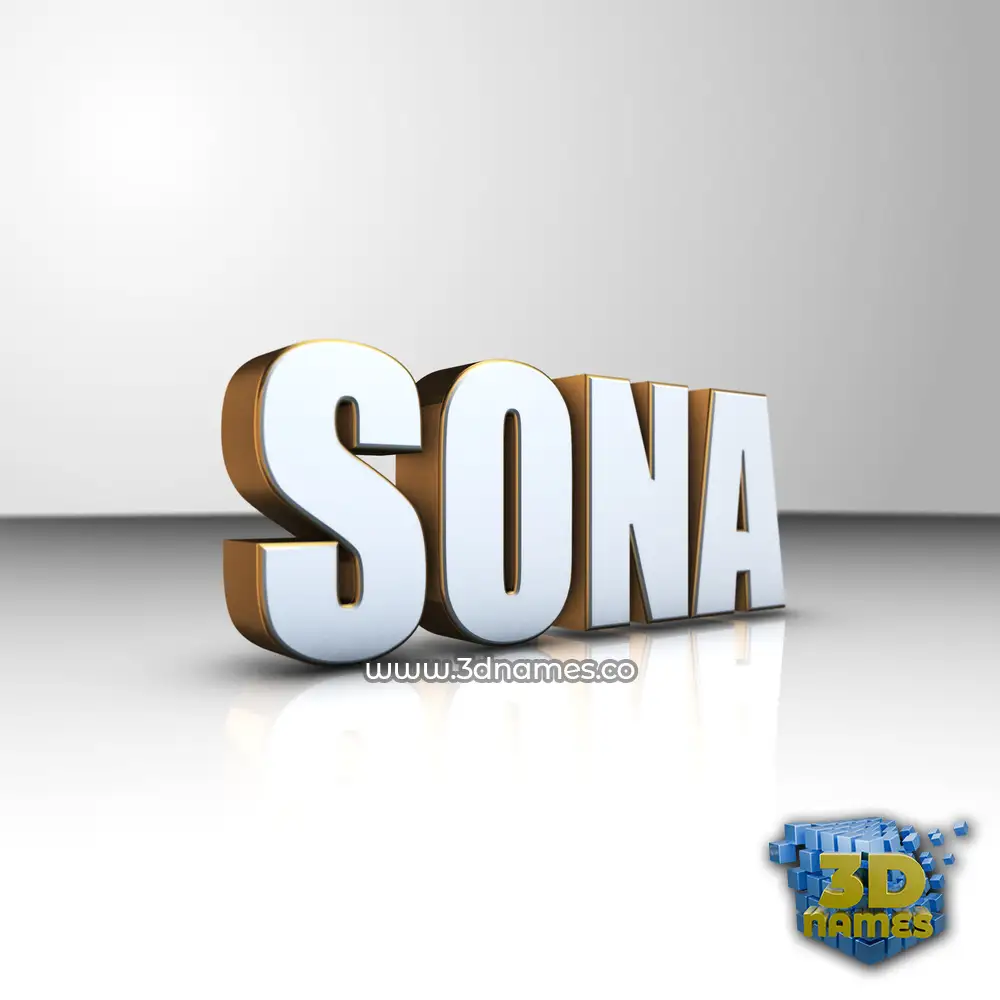 sona in White'n'Gold style - 3D name wallpaper