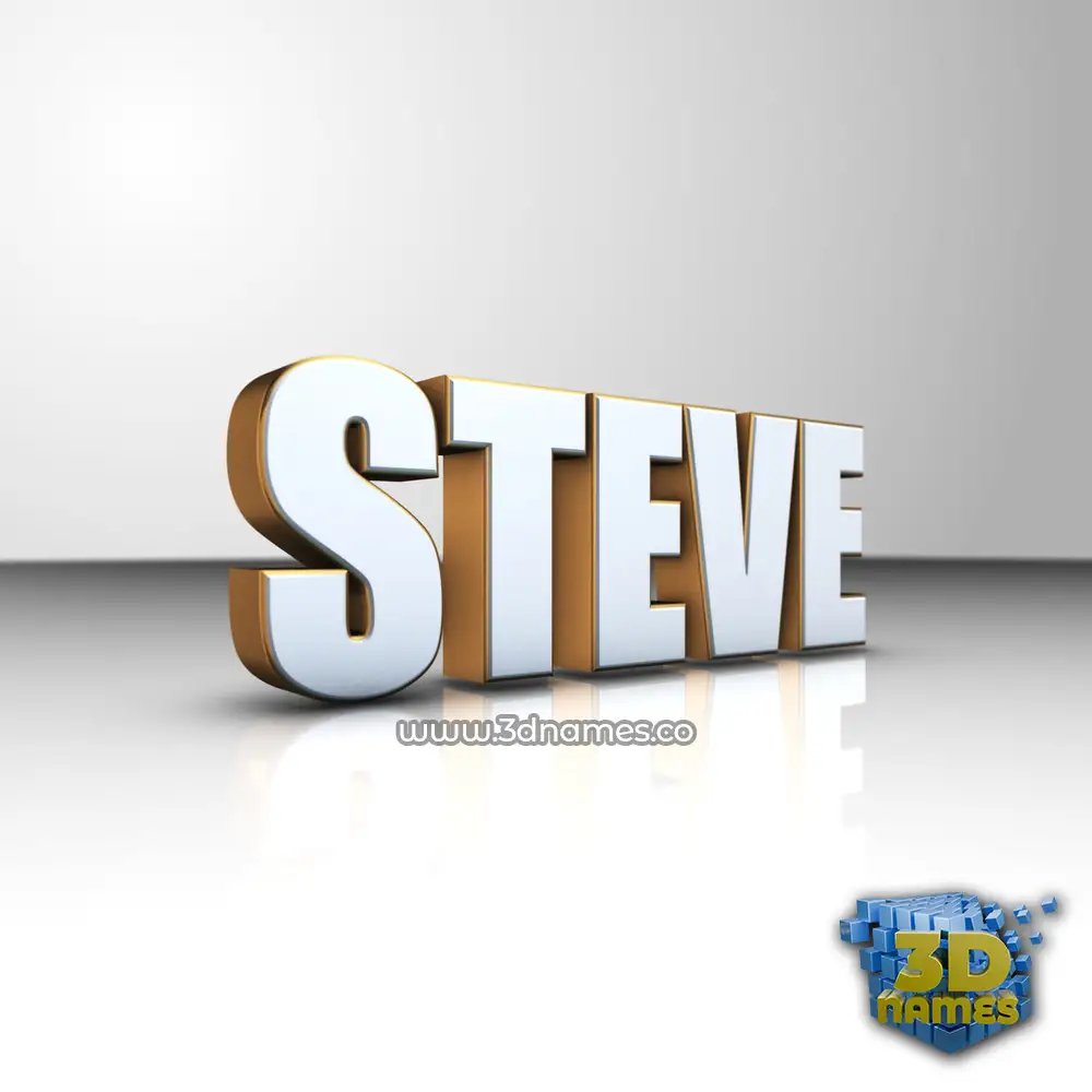 steve in White'n'Gold style - 3D name wallpaper