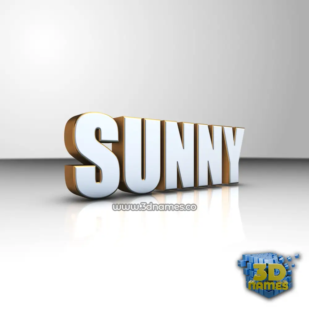 sunny in White'n'Gold style - 3D name wallpaper