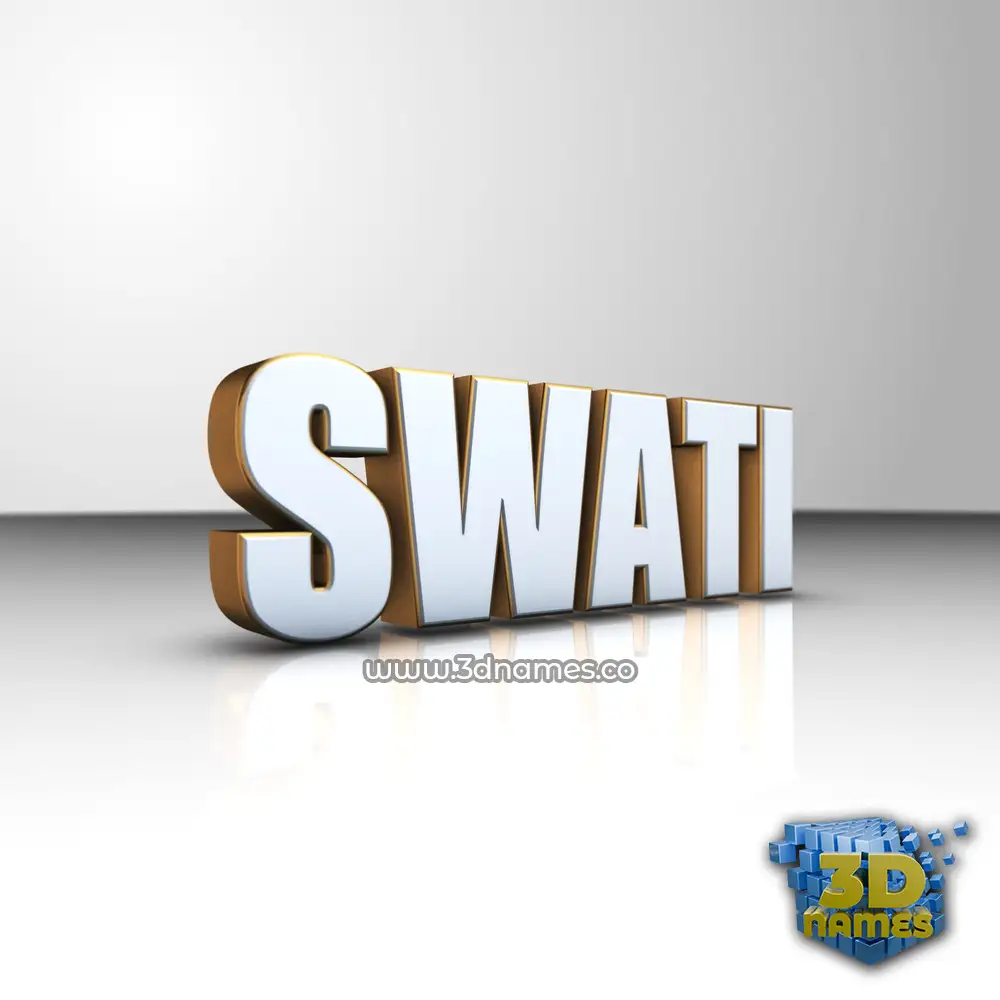 swati in White'n'Gold style - 3D name wallpaper