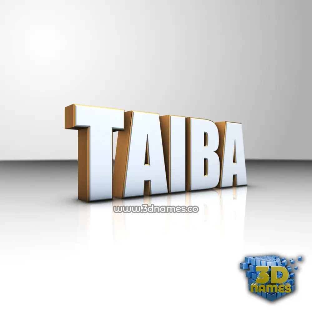 taiba in White'n'Gold style - 3D name wallpaper