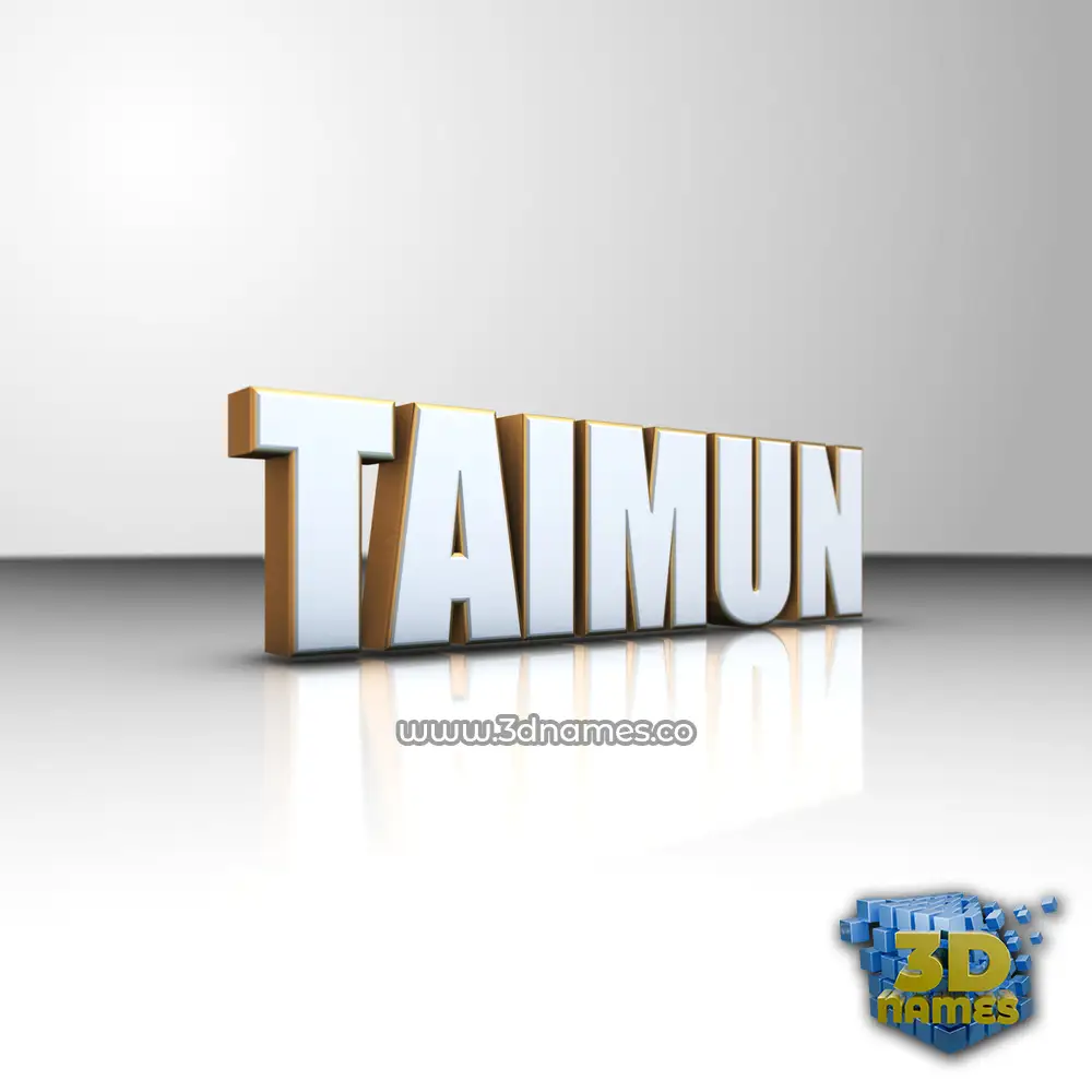 taimun in White'n'Gold style - 3D name wallpaper