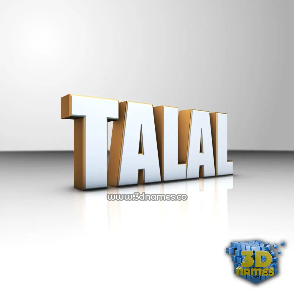 talal in White'n'Gold style - 3D name wallpaper
