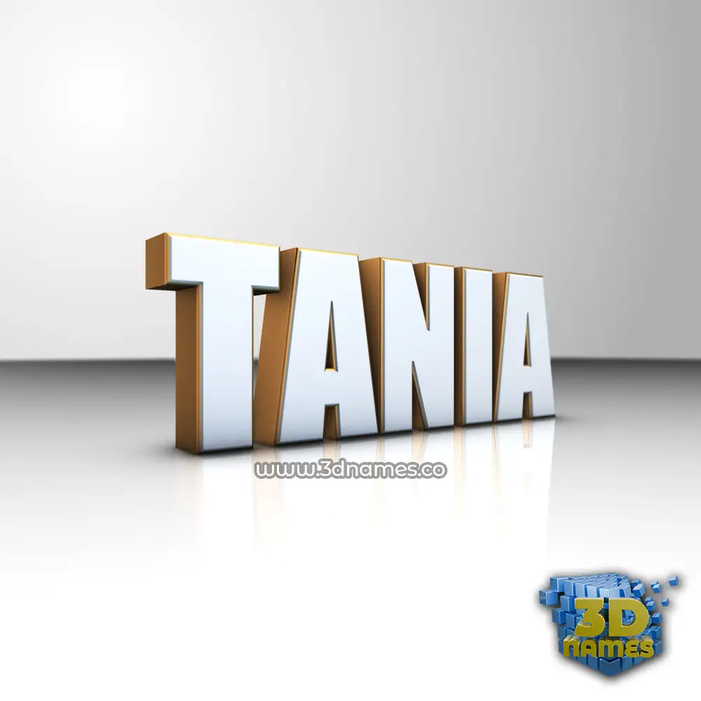 tania in White'n'Gold style - 3D name wallpaper