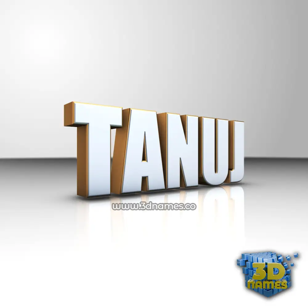 tanuj in White'n'Gold style - 3D name wallpaper