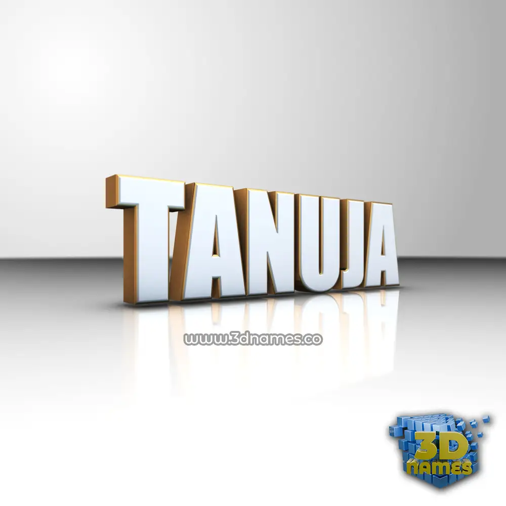 tanuja in White'n'Gold style - 3D name wallpaper