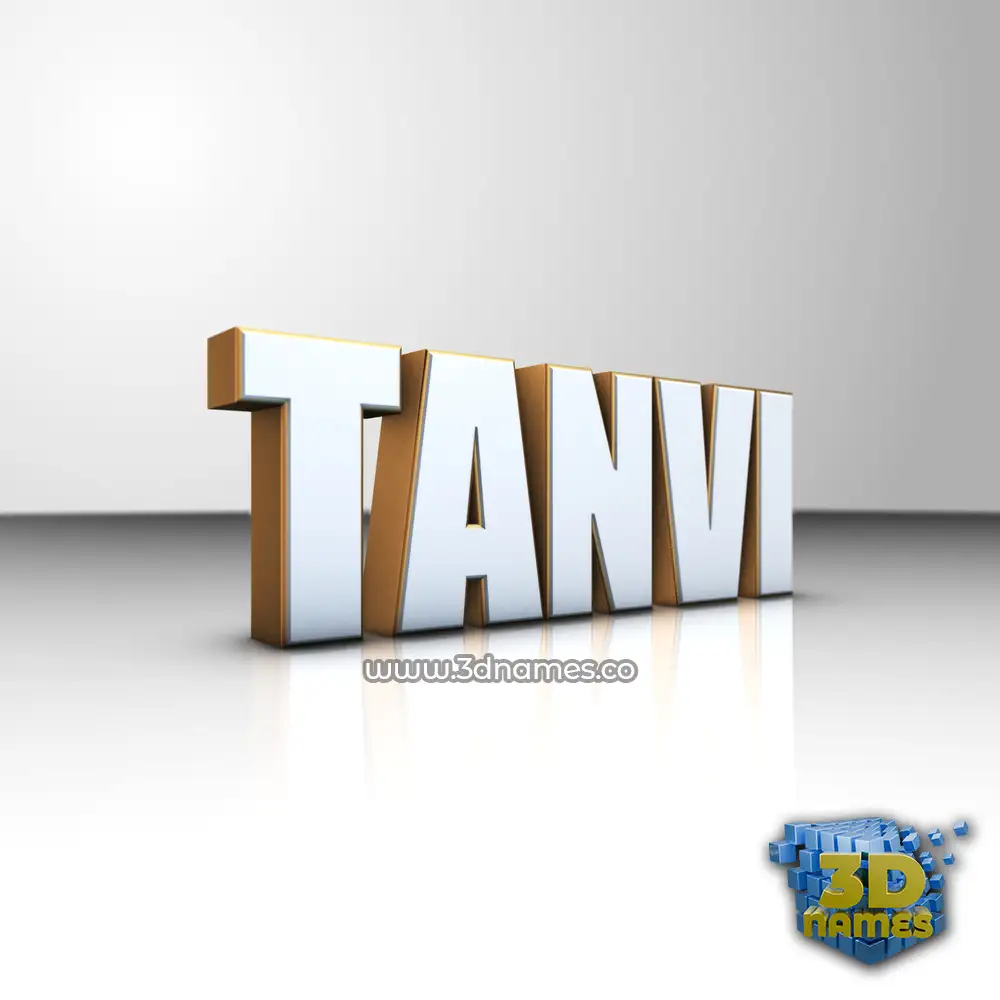 tanvi in White'n'Gold style - 3D name wallpaper