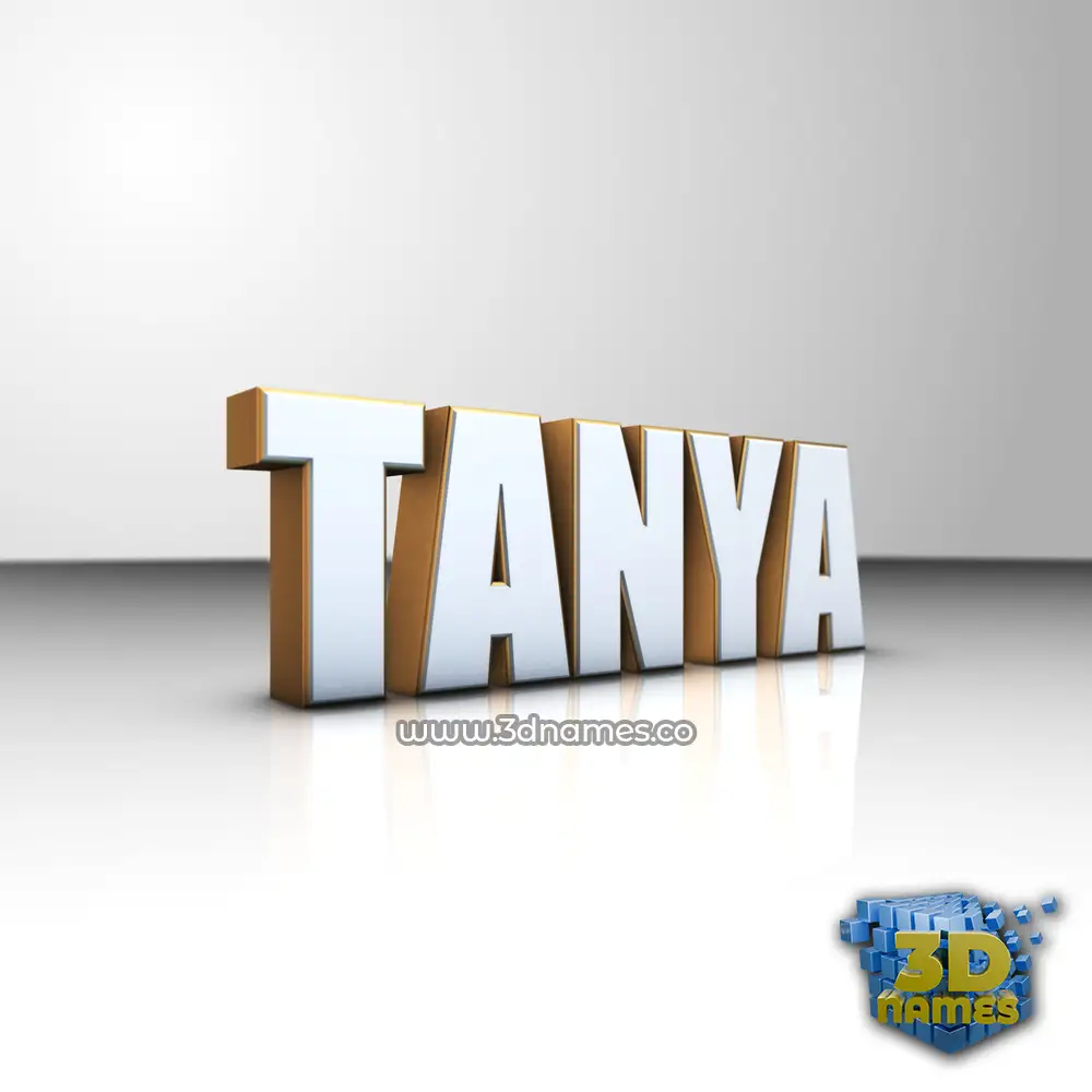 tanya in White'n'Gold style - 3D name wallpaper