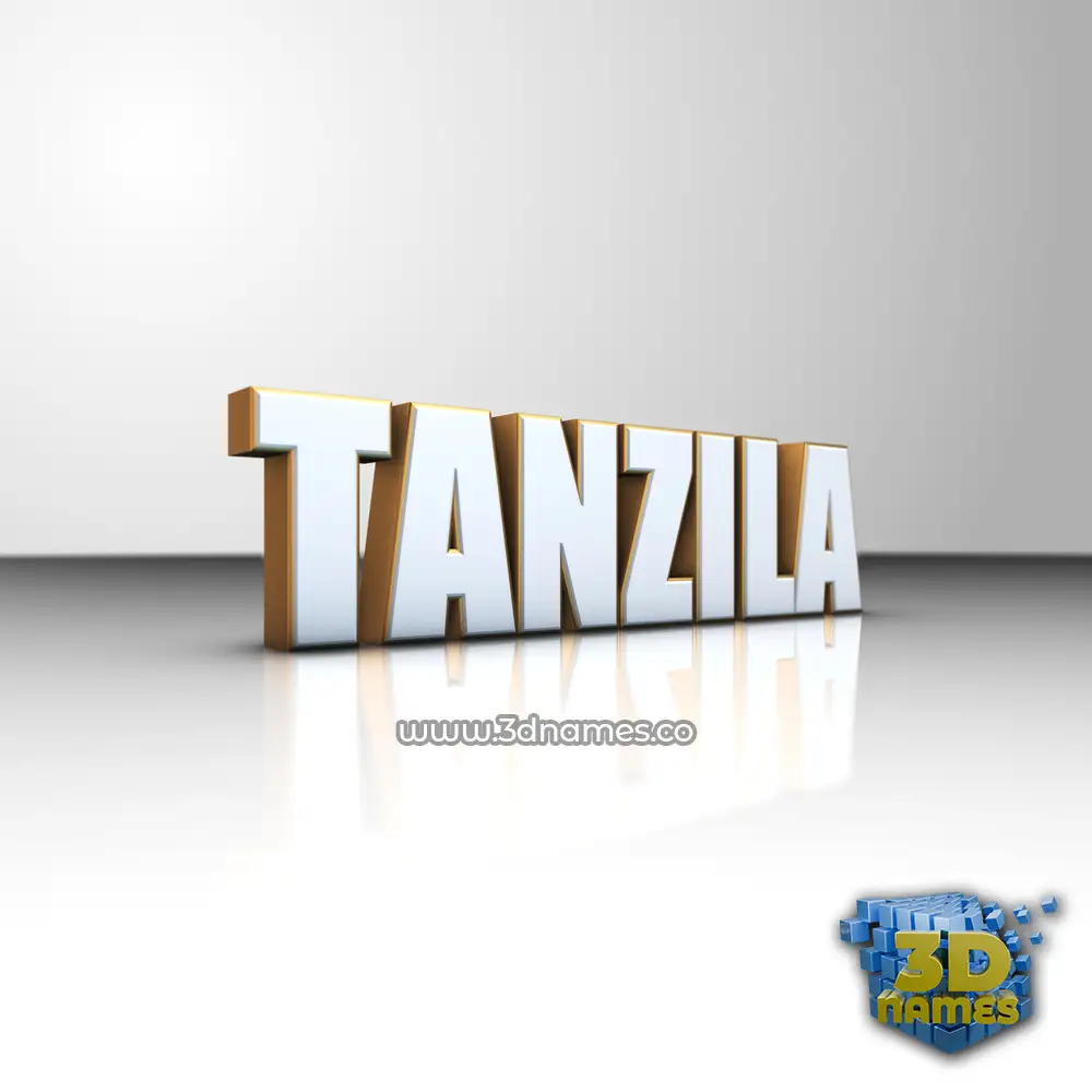 tanzila in White'n'Gold style - 3D name wallpaper