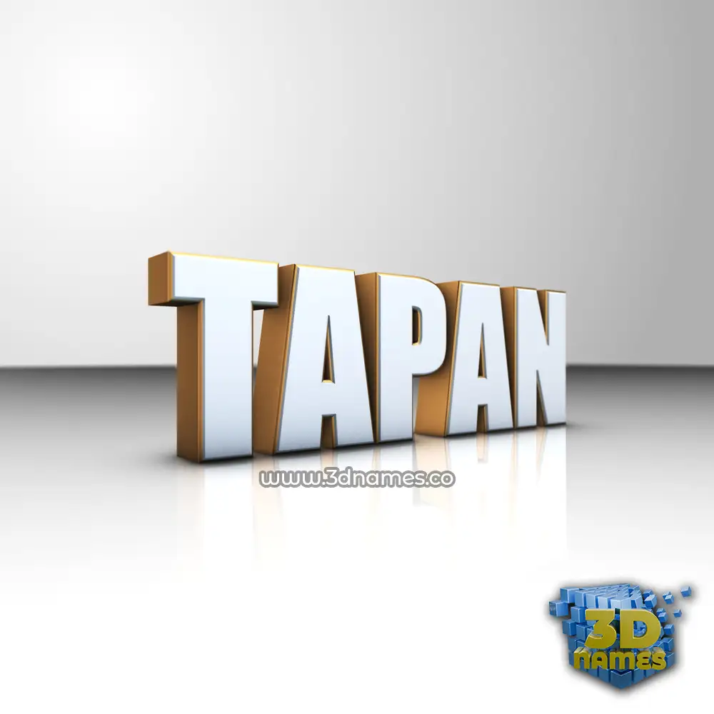 tapan in White'n'Gold style - 3D name wallpaper