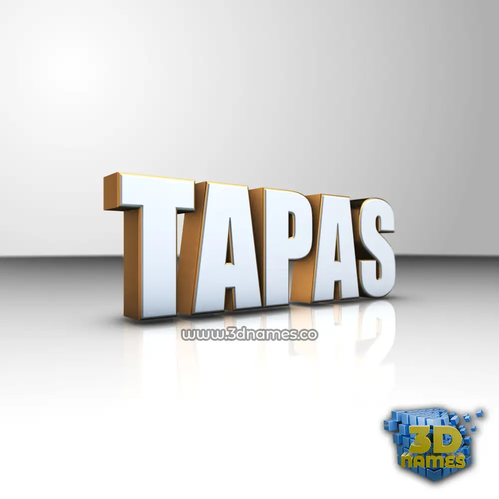 tapas in White'n'Gold style - 3D name wallpaper