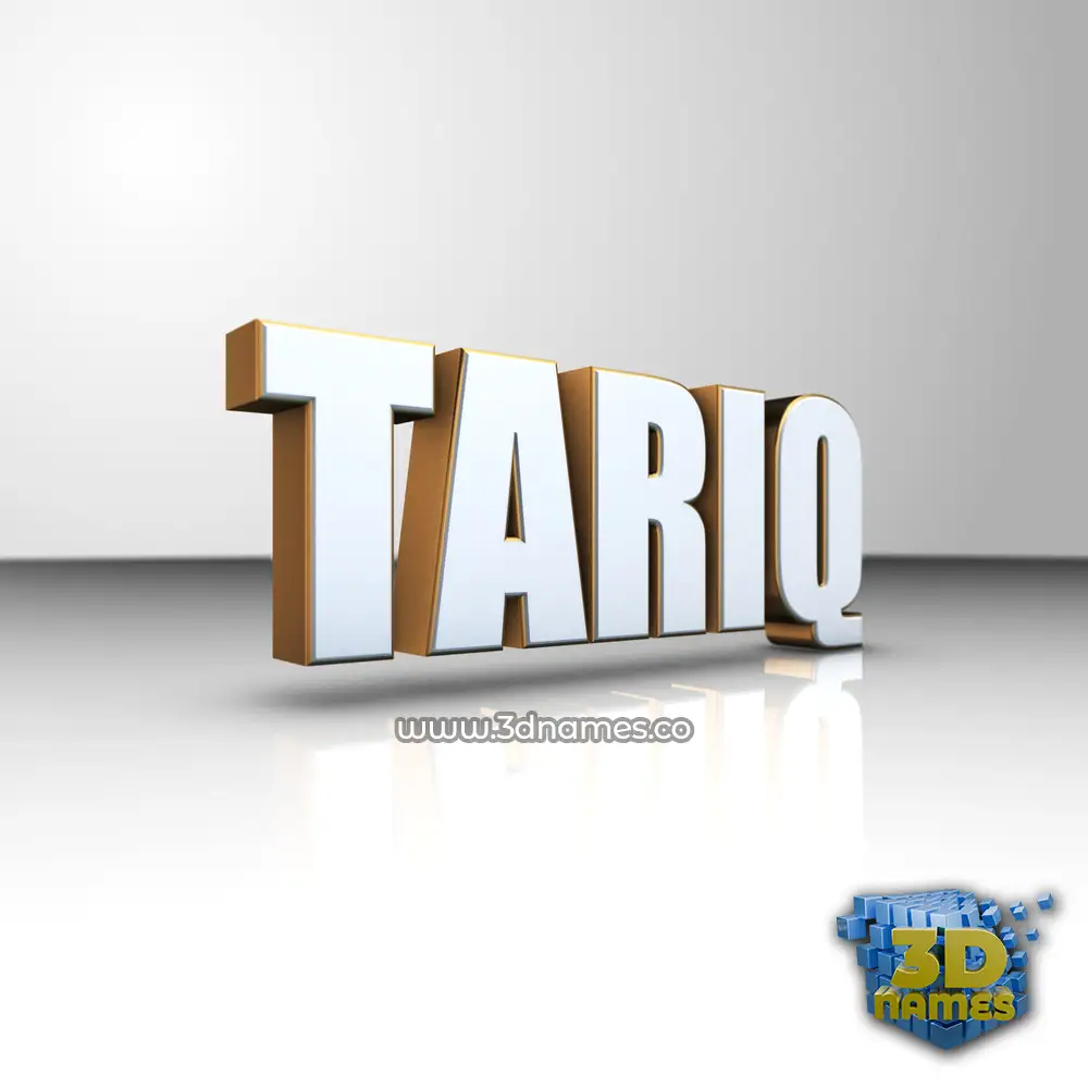tariq in White'n'Gold style - 3D name wallpaper