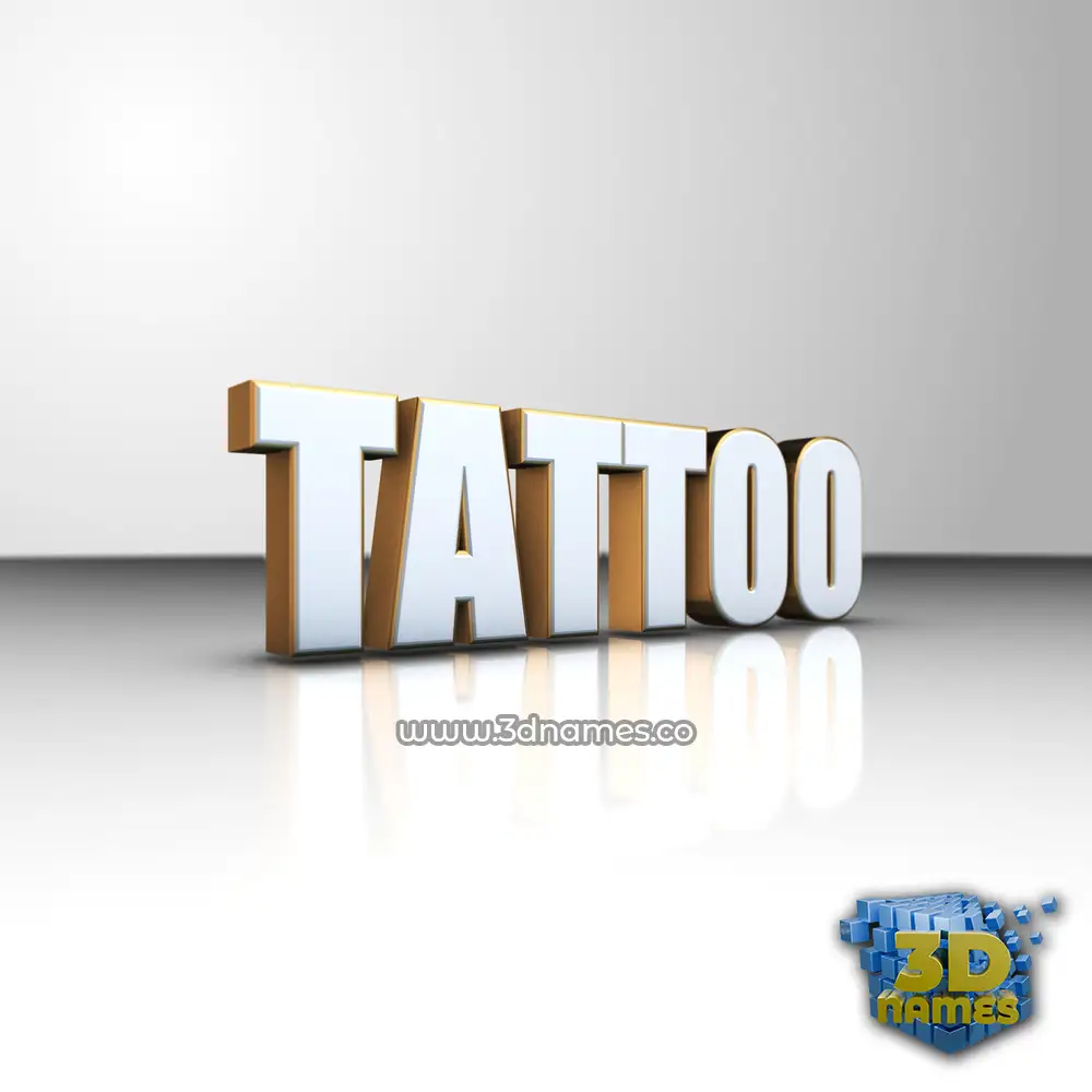 tattoo in White'n'Gold style - 3D name wallpaper