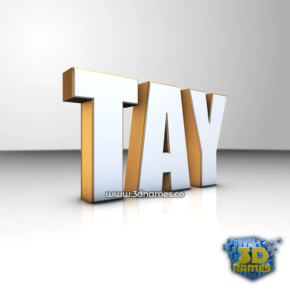 tay in White'n'Gold style - 3D name wallpaper