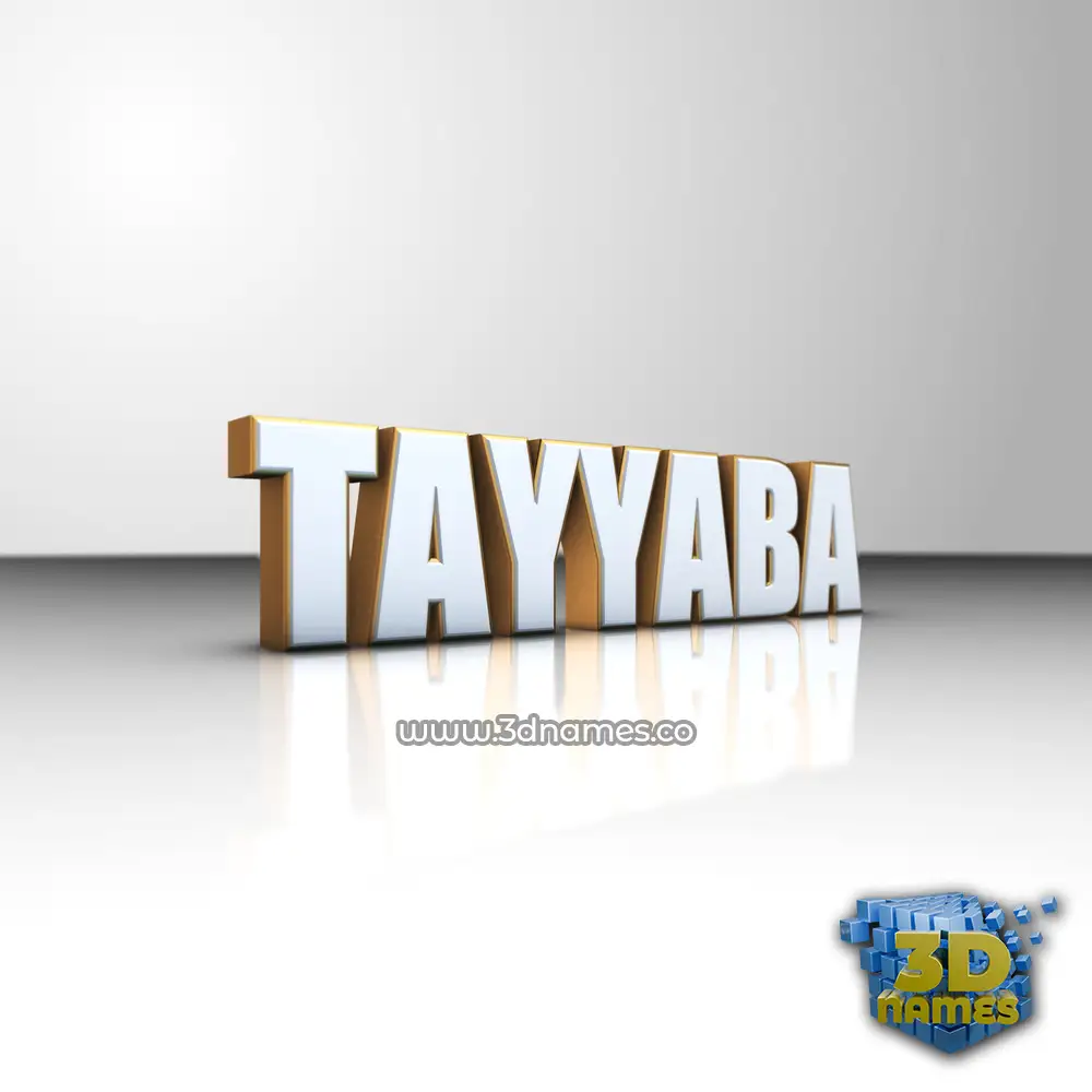 tayyaba in White'n'Gold style - 3D name wallpaper