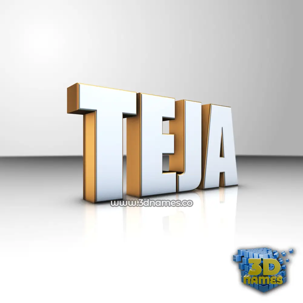 teja in White'n'Gold style - 3D name wallpaper