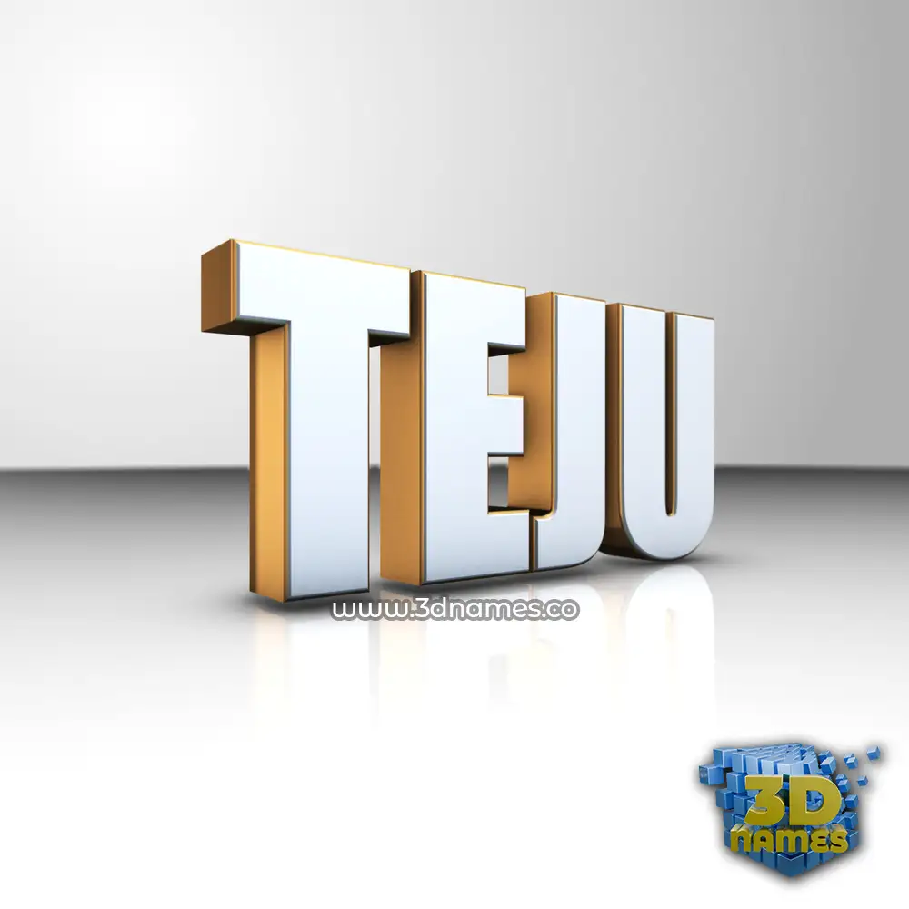 teju in White'n'Gold style - 3D name wallpaper