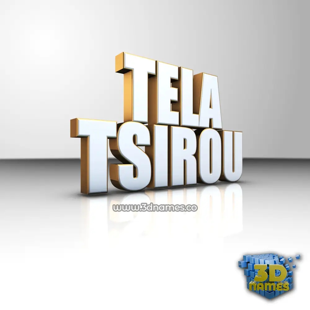 tela tsirou in White'n'Gold style - 3D name wallpaper