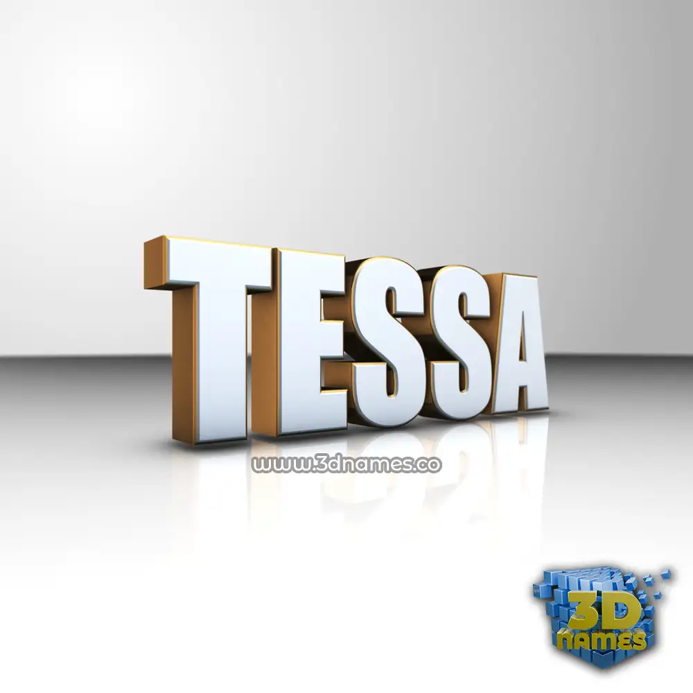 tessa in White'n'Gold style - 3D name wallpaper