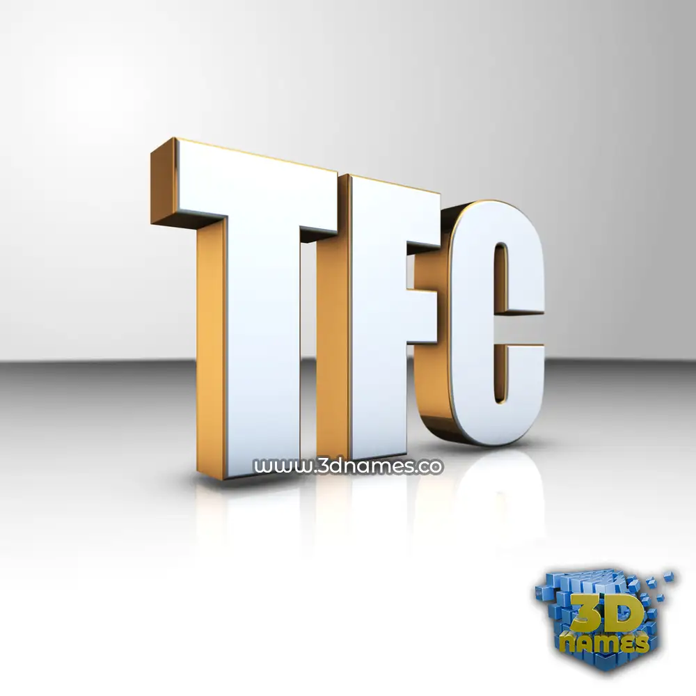 tfc in White'n'Gold style - 3D name wallpaper