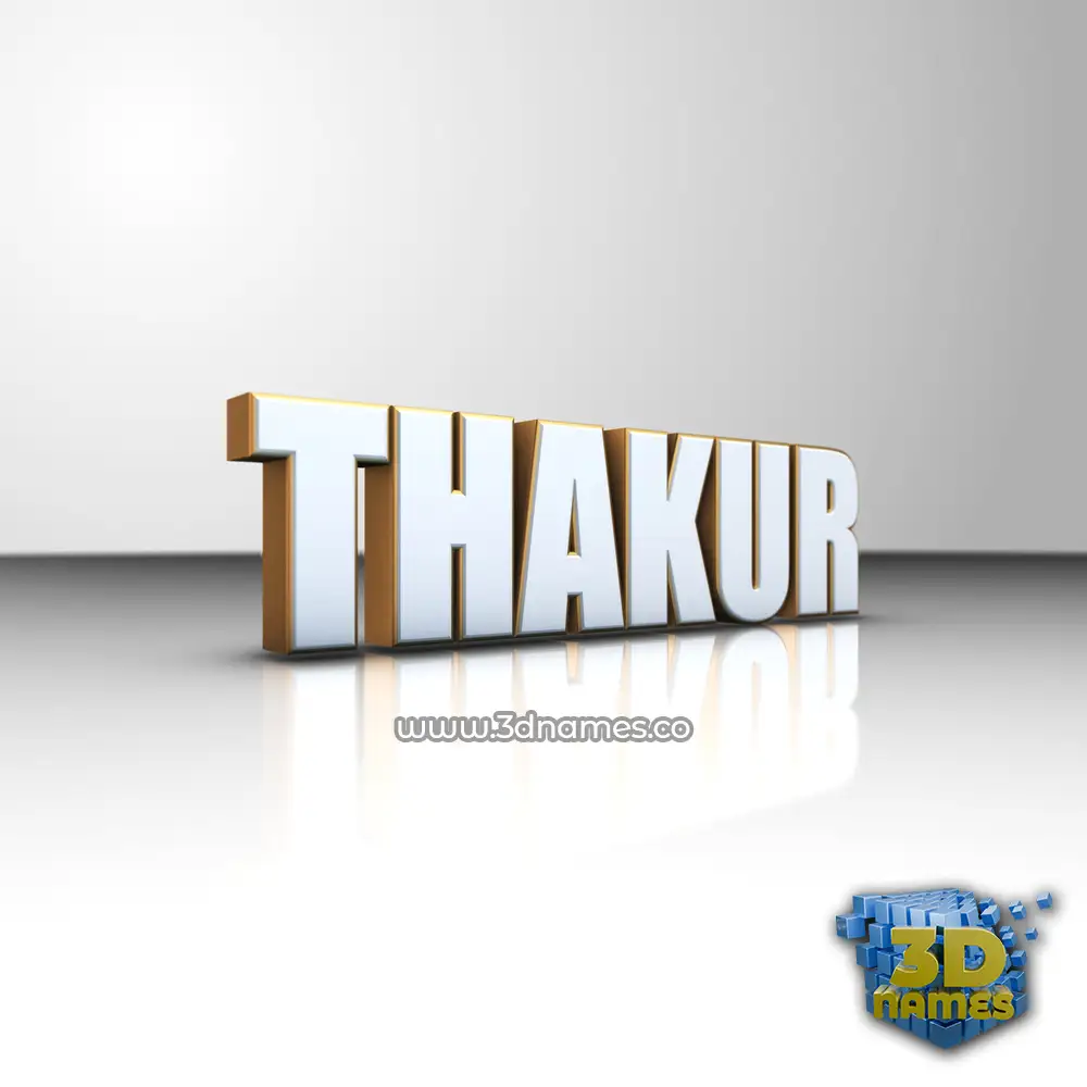thakur in White'n'Gold style - 3D name wallpaper