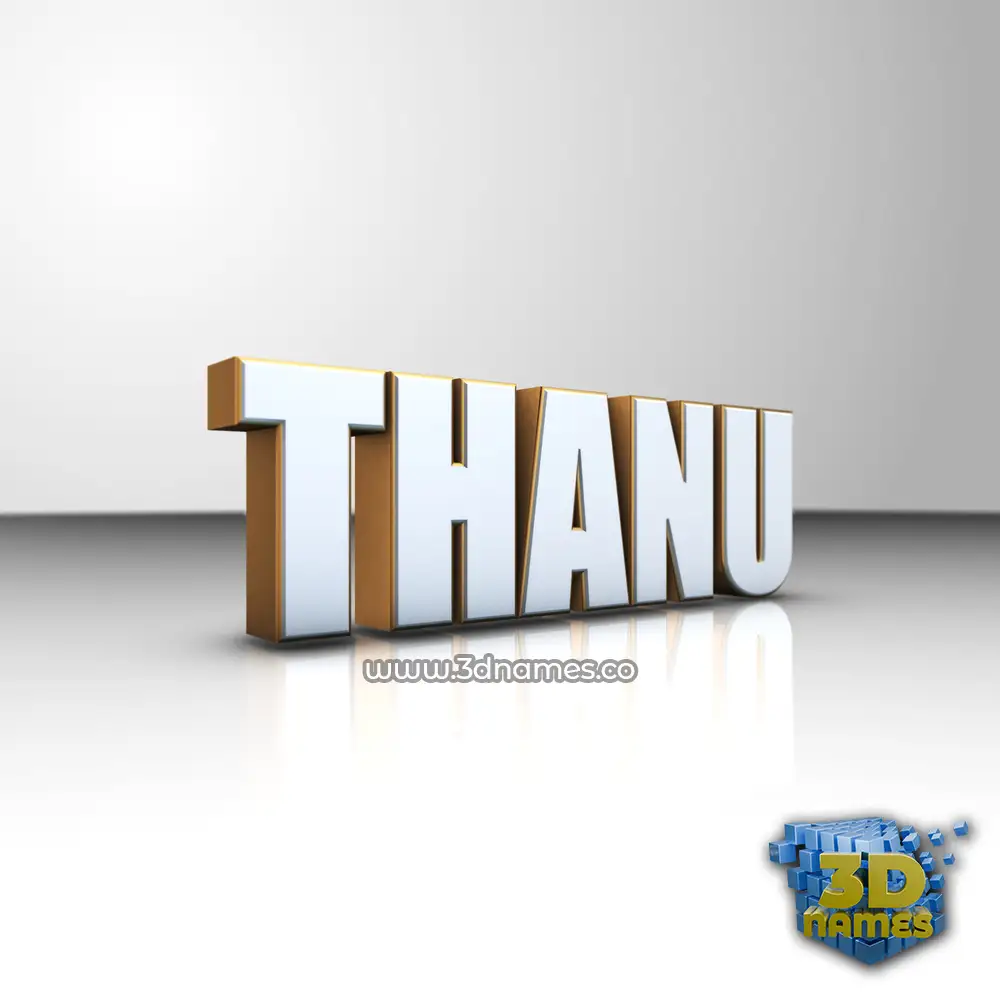 thanu in White'n'Gold style - 3D name wallpaper