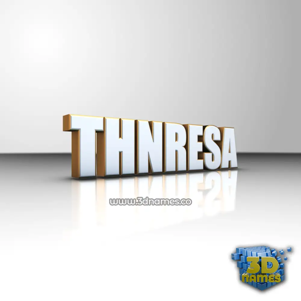 thnresa in White'n'Gold style - 3D name wallpaper