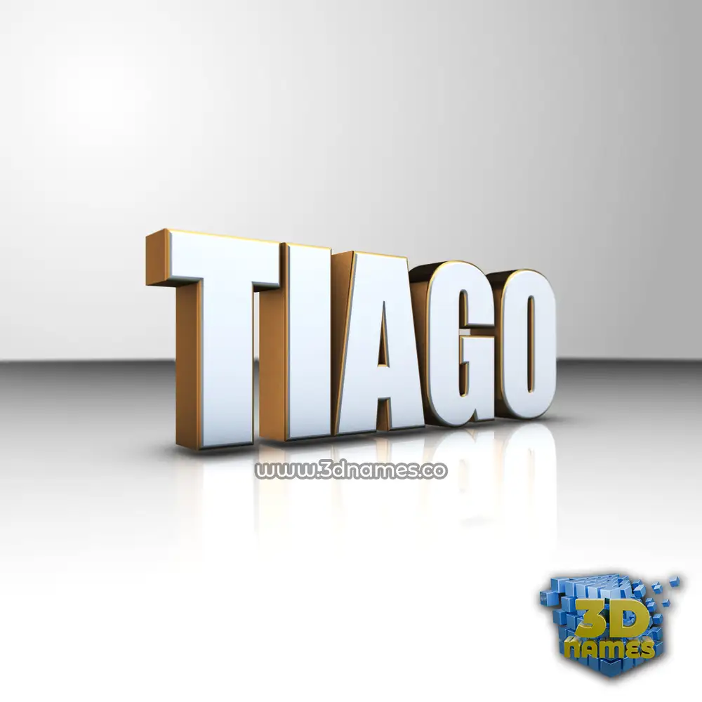 tiago in White'n'Gold style - 3D name wallpaper