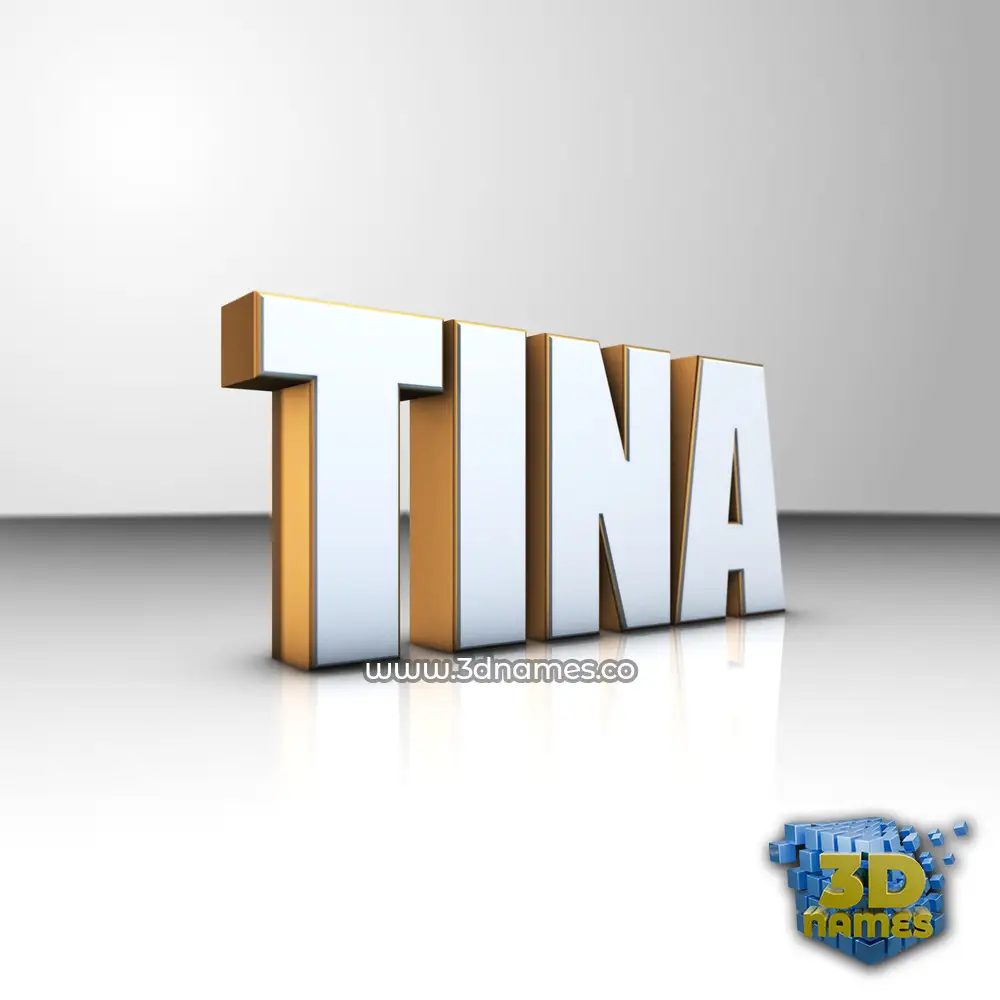 tina in White'n'Gold style - 3D name wallpaper