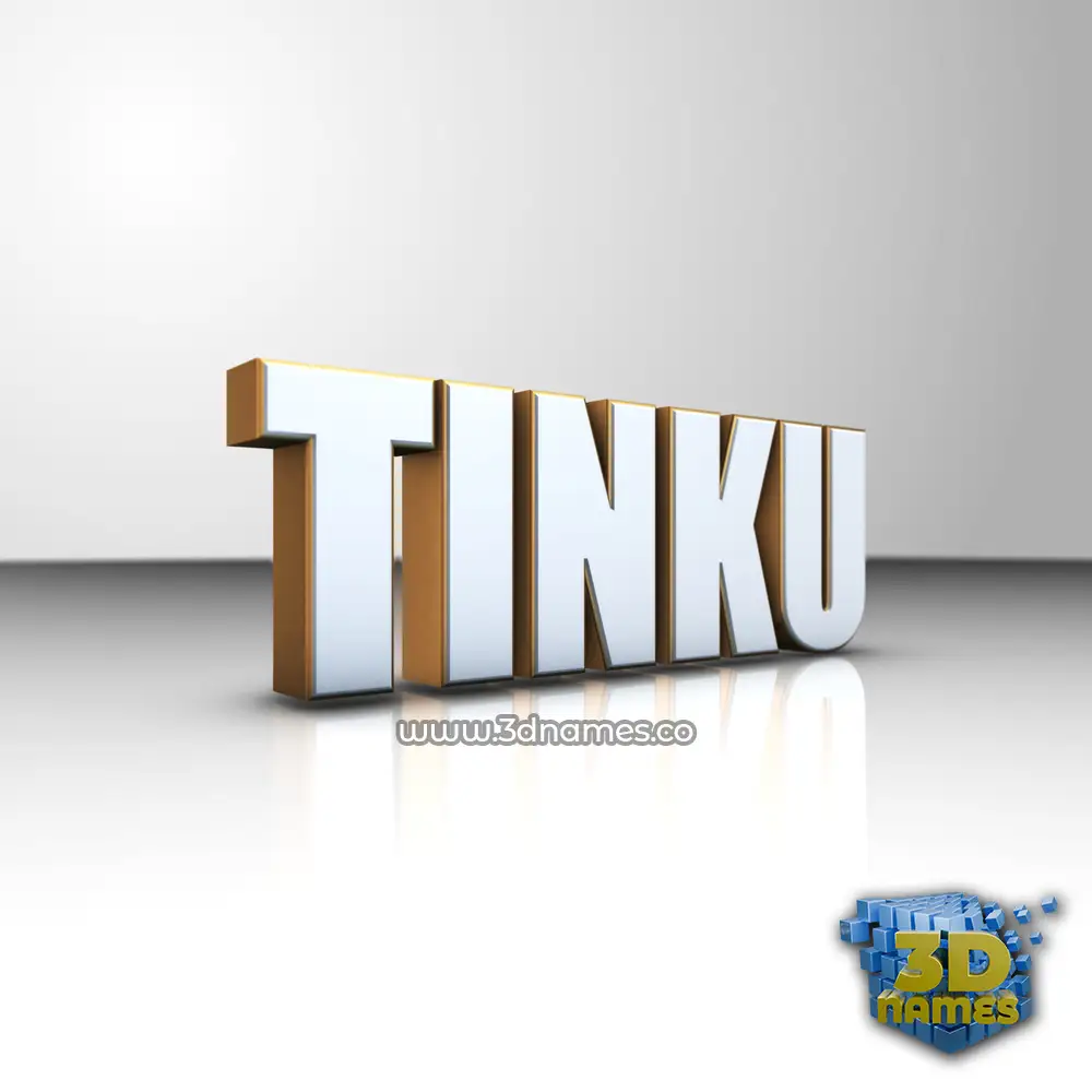 tinku in White'n'Gold style - 3D name wallpaper