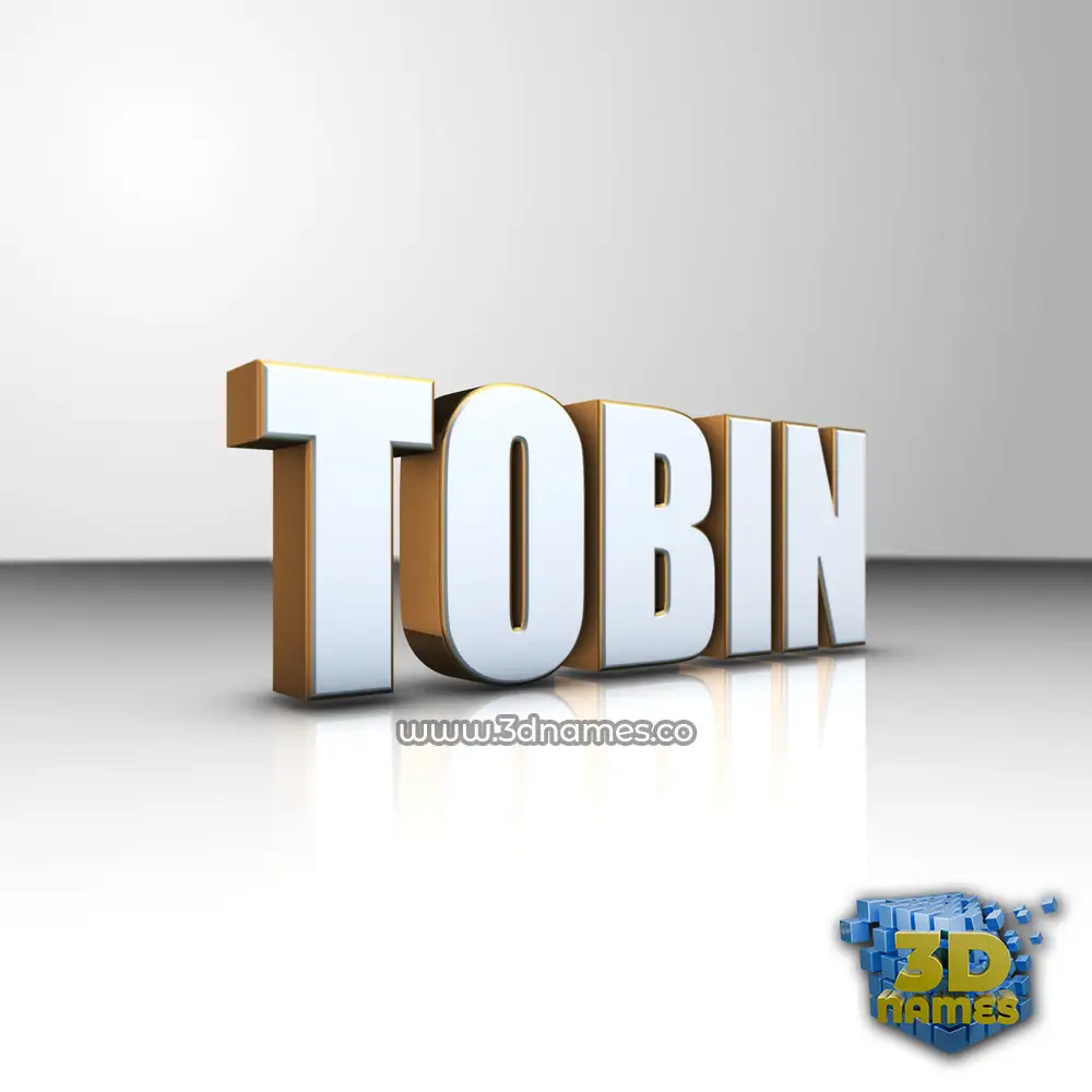 tobin in White'n'Gold style - 3D name wallpaper