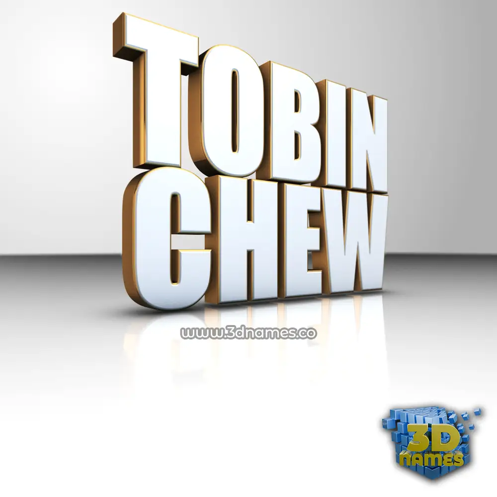 tobin chew in White'n'Gold style - 3D name wallpaper