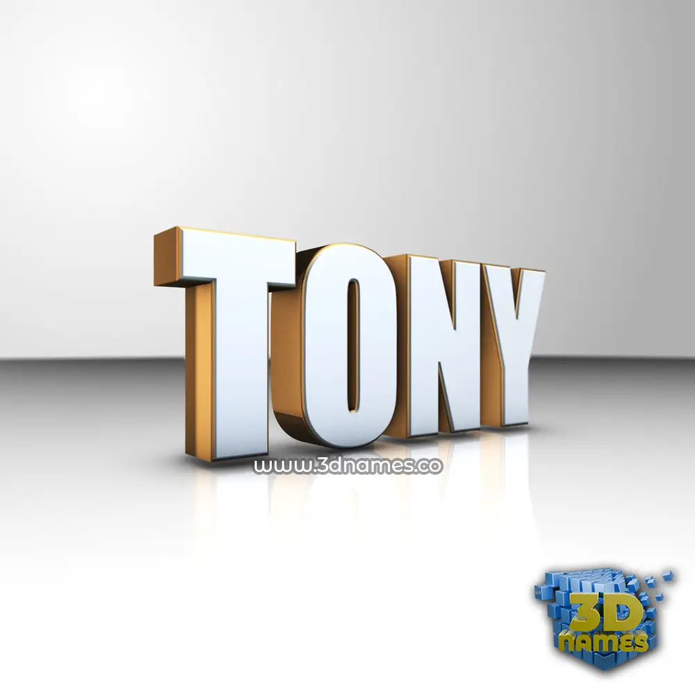 tony in White'n'Gold style - 3D name wallpaper