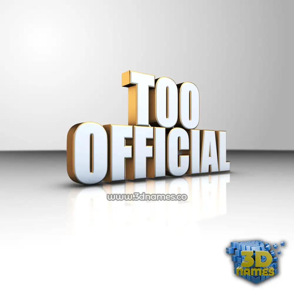 too official in White'n'Gold style - 3D name wallpaper