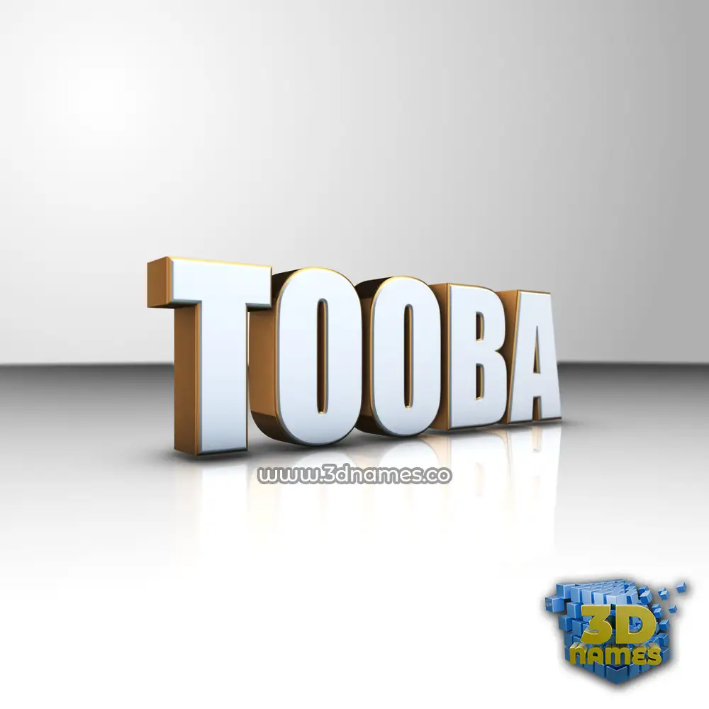 tooba in White'n'Gold style - 3D name wallpaper